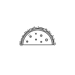 Taco isolated on a white background. Engraved illustration
