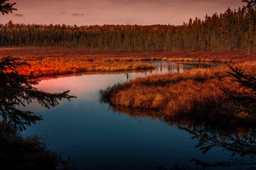 Winding River at Sunset