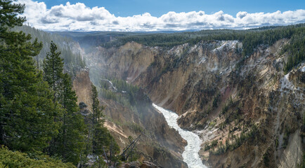 grand canyon of the yellowston from the north rim, wyoming, usa