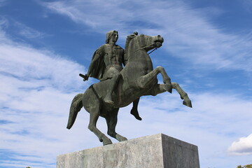 Alexander the Great riding his horse