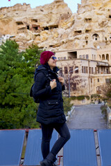 Portrait of beautiful young woman in Cappadocia ,Turkey