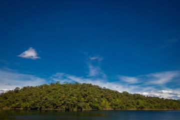 Obraz na płótnie Canvas Landscape of the reservoir of Peñol and Guatapé located in Antioquia (Colombia)