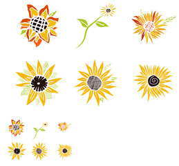 Sunflower digital design. Vector illustration.