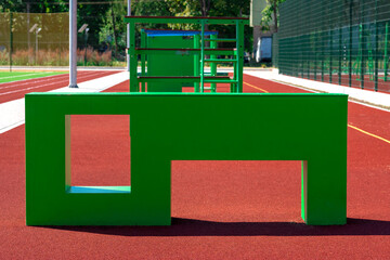 obstacle course on training .sport constructions activity challenge