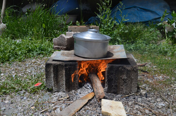 kettle on the fire