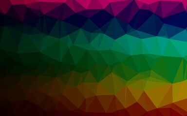 Dark Multicolor, Rainbow vector polygonal pattern. Shining colored illustration in a Brand new style. Elegant pattern for a brand book.