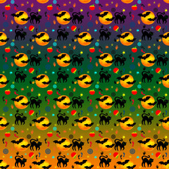 Naklejka na ściany i meble halloween with animals on colorful background
