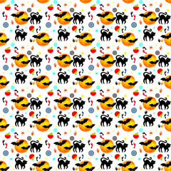 halloween with animals on white background