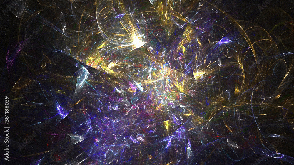 Poster prisma lights. abstract pattern with shining swirls. 3d rendering
