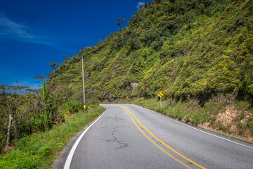 Colombian highways with beautiful landscape