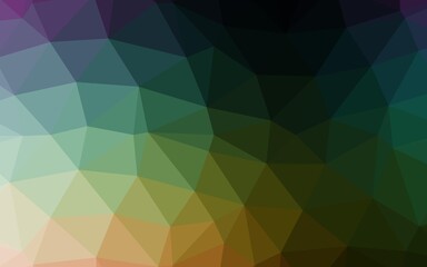 Fototapeta premium Dark Multicolor, Rainbow vector blurry triangle template. Triangular geometric sample with gradient. Triangular pattern for your business design.