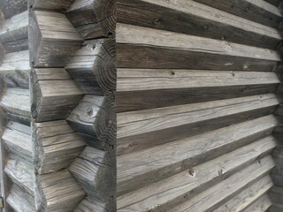 古い木小屋のコーナー