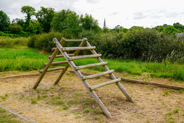 sports tackles outdoor equipment for obstacle course at the park