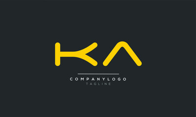 KA initials monogram letter text alphabet logo design - obrazy, fototapety, plakaty