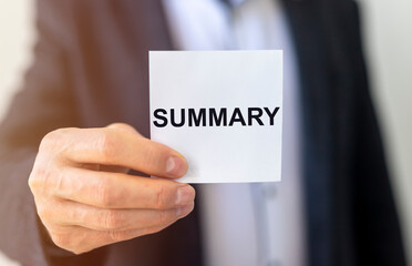 Summary word inscription, recap concept