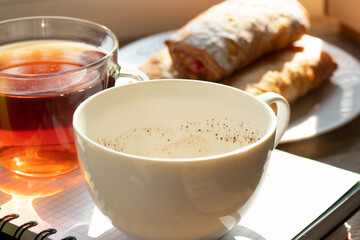 an empty coffee cup with the natural light