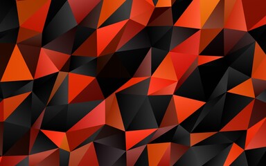 Naklejka premium Light Orange vector abstract polygonal cover. Shining illustration, which consist of triangles. Triangular pattern for your business design.