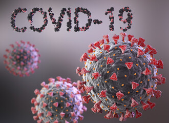 Illustration of Coronavirus. A pathogen virus that attacks the respiratory tract