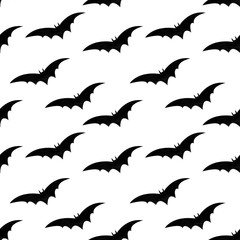 Naklejka premium Hallowen seamless pattern with flying bats. Background for print, fabric and printing, wrapping paper. Watercolor