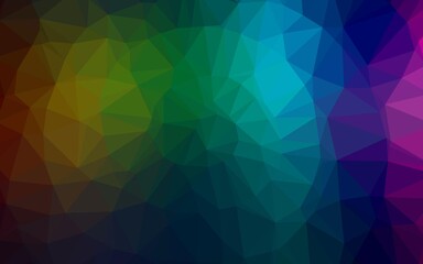 Dark Multicolor, Rainbow vector triangle mosaic template. Shining illustration, which consist of triangles. Polygonal design for your web site.