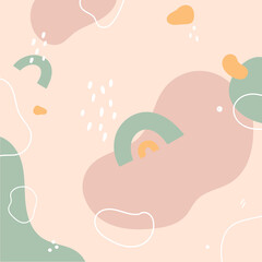 Stoffe zum Nähen Abstract background.Hand drawn various shapes and doodle objects.Simple modern trendy vector illustrations.Creative minimalist illustrations for wall decoration, postcard or brochure cover design.