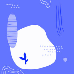Stoffe zum Nähen Abstract background.Hand drawn various shapes and doodle objects.Simple modern trendy vector illustrations. Bright blu colors. Contemporary pattern for print. Wallpaper design.