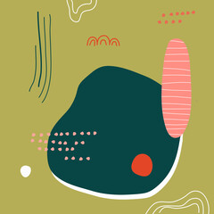 Stoffe zum Nähen Abstract arts background.Hand drawn various shapes and doodle objects.Modern trendy vector illustrations.Creative minimalist illustrations for wall decoration, postcard or brochure cover design.