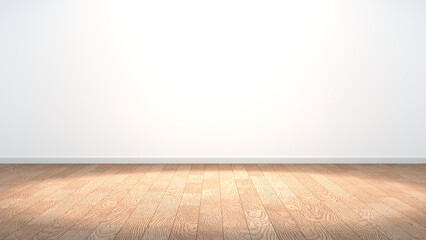 white empty room and wood parquet floor - Mock-up ,Perspective of minimal interior design. 3D rendering