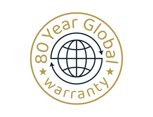 80 year global warranty images, 80  years worldwide warranty logos