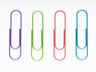 Colored clips isolated on white background