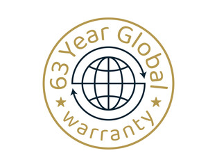 63 year global warranty images, 63 years worldwide warranty logos