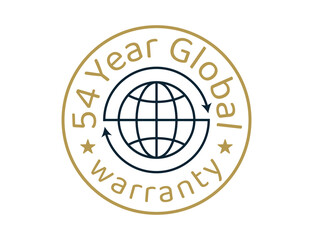 54 year global warranty images, 54 years worldwide warranty logos