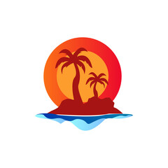 beach illustration vector design isolated on white background