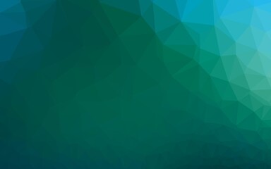 Dark Blue, Green vector polygon abstract backdrop. A vague abstract illustration with gradient. Template for a cell phone background.