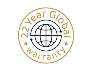 22 year global warranty images, 22 years worldwide warranty logos