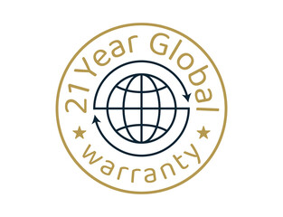 21 year global warranty images, 21 years worldwide warranty logos