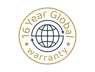 16 year global warranty images,16 years worldwide warranty logos