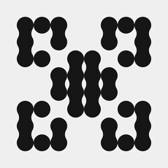 Abstract Cross Pattern Dots Logo generative computational art illustration