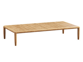 Modern outdoor wooden coffee table. 3d render