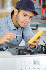 an electrician technician at work
