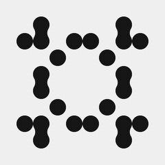 Fototapeta premium Abstract Cross Pattern Dots Logo generative computational art illustration