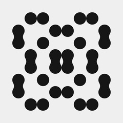 Fototapeta premium Abstract Cross Pattern Dots Logo generative computational art illustration