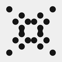 Abstract Cross Pattern Dots Logo generative computational art illustration