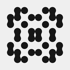 Abstract Cross Pattern Dots Logo generative computational art illustration