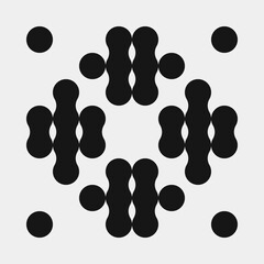 Abstract Cross Pattern Dots Logo generative computational art illustration