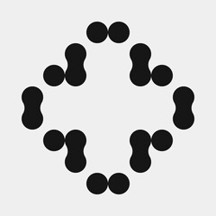 Abstract Cross Pattern Dots Logo generative computational art illustration