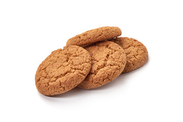Oat cookies, isolated on white background