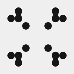 Fototapeta premium Abstract Cross Pattern Dots Logo generative computational art illustration