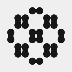 Abstract Cross Pattern Dots Logo generative computational art illustration