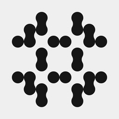 Abstract Cross Pattern Dots Logo generative computational art illustration